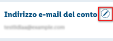 indirizzo e-mail del conto