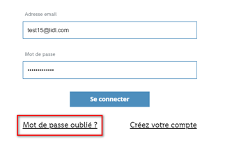 Mot de passe oublié
